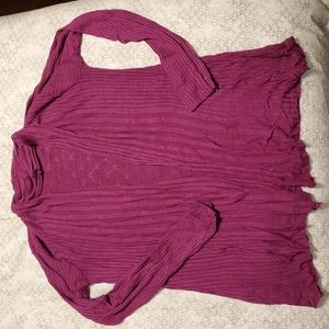 Modcloth Open Front Cardigan Sweater Magenta